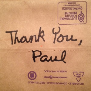 Thank-You Note From Paul