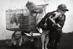 Man and Dogs by Brian Foulkes-cmyk (Jim, Bruno and brother's dog)