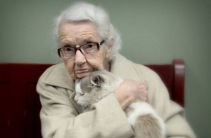 Cat - Senior Woman--Photo credit Barbara Bates --Montgomery County Animal Shelter